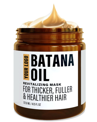 Support private label custom logo olio di batana lasciare in condizionatore per la nutrizione dei capelli