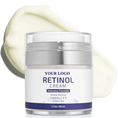 Crema notturna a marchio privato ricca di vitamina A e peptidi Retinol con consistenza lifting