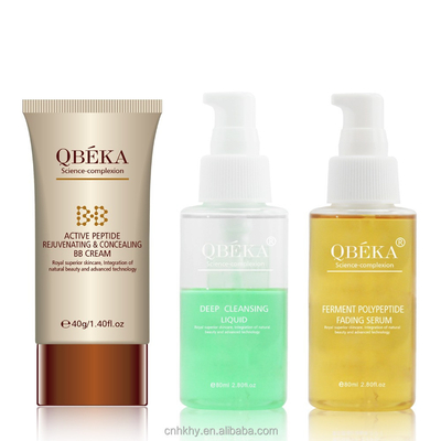 QBEKA Fermento Polipeptide Sero sbiancante Sero sbiancante Kit facciale oro per effetto lifting