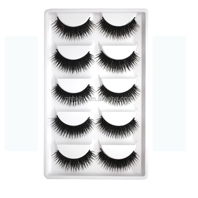 10mm-15mm Ciglia finte naturali lunghe 5 coppie Estensioni di capelli colorati sintetici