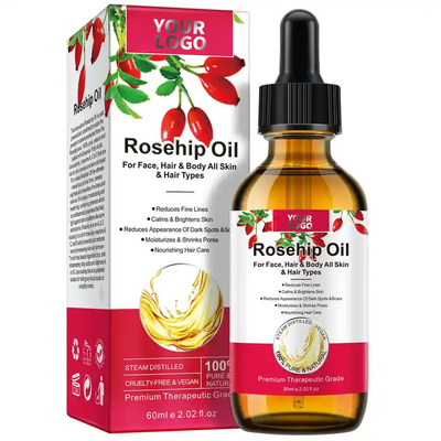 Cura della pelle dei capelli maschili Etichetta privata Olio di anca rosa puro per olio essenziale Rimozione delle linee sottili
