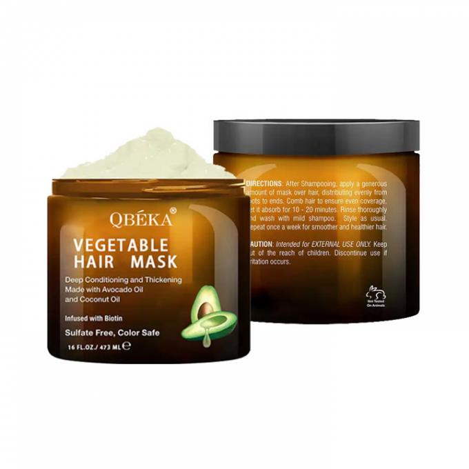 473 ml Maschera per capelli a condizionamento profondo Maschera per capelli a biotina per capelli secchi danneggiati 0