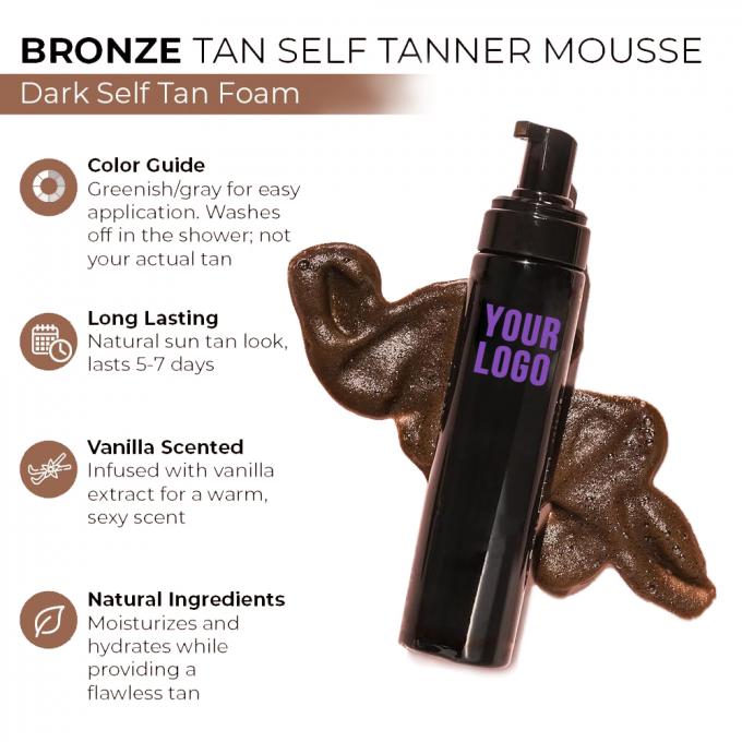 Kit autoabbronzatore di correzione del colore con applicatore Mitt autoabbronzatore Mousse abbronzatore scuro 1