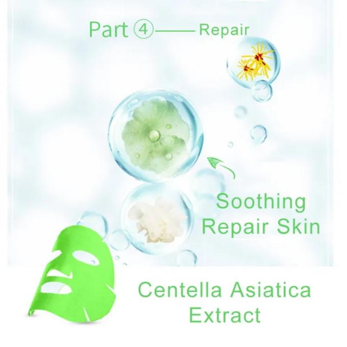 Maschera facciale a acido ialuronico multicolore per idratare e illuminare la pelle unisex 3