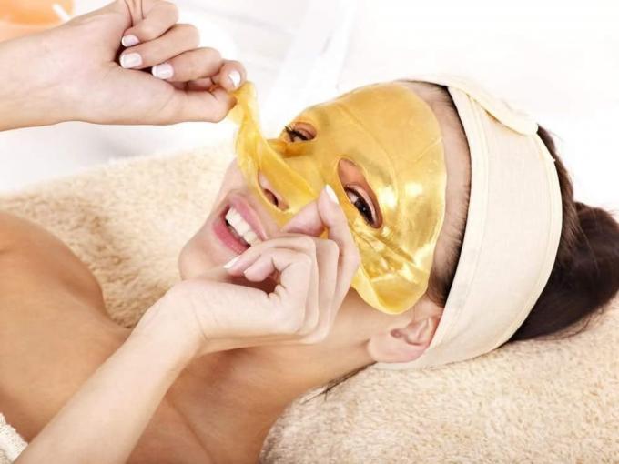 Maschera organica 24K oro per la casa gel rilassante customizabile collagene cristallo bellezza 4