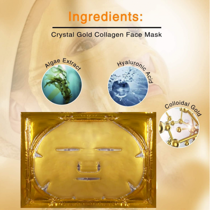Maschera organica 24K oro per la casa gel rilassante customizabile collagene cristallo bellezza 5