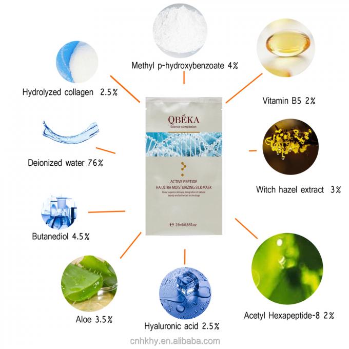 Maschera a foglio di acido ialuronico per il viso collagene peptide per idratazione e anti-invecchiamento 8
