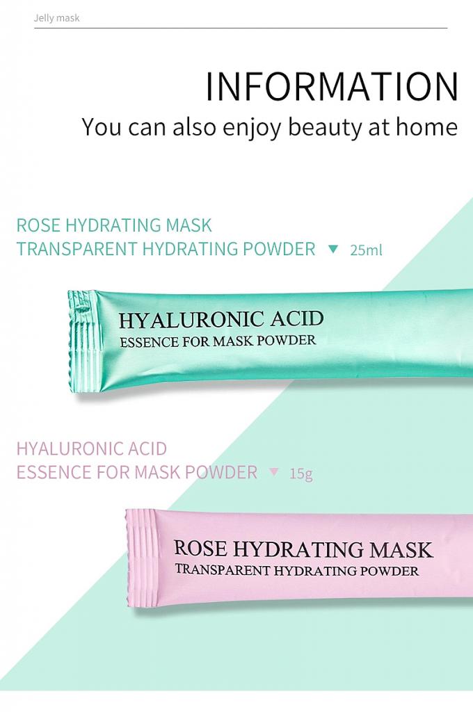 Personalizzabile Crystal Korea Peel Off Petal Powder Facial Jelly Maschera con Acido Ialuronico 5