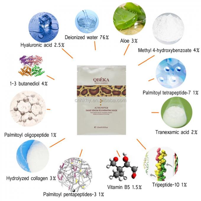 Ingrediente principale 1-3 Butanediol Skin Face Mask Sheet per una carnagione giovane e ferma 1