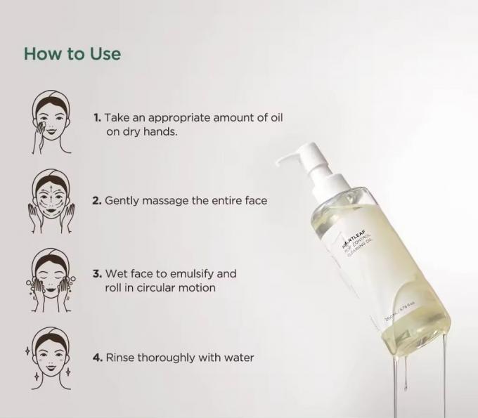 Supporto per etichette private Personalizza Heartleaf Control Pore Cleansing Oil Facial Cleanser 1