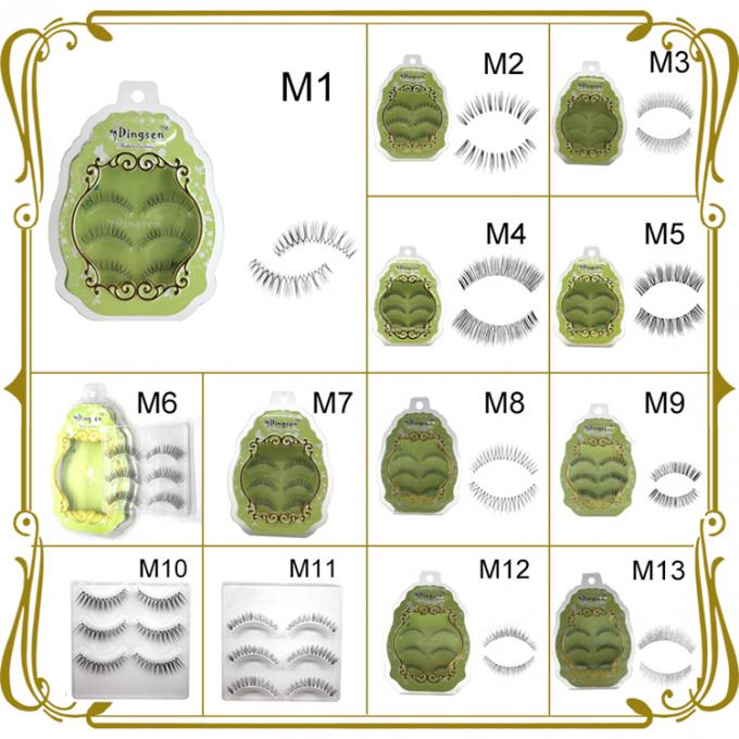 10mm-15mm Ciglia finte naturali lunghe 5 coppie Estensioni di capelli colorati sintetici 2