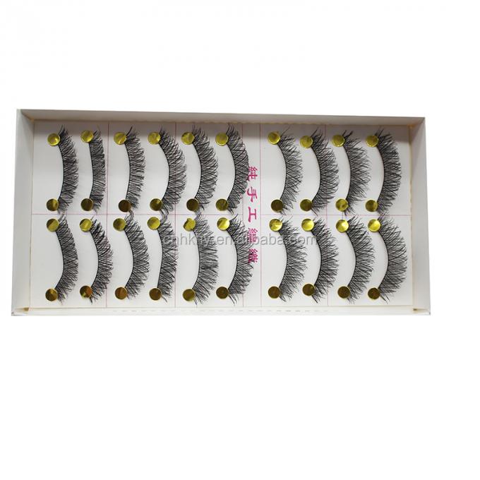 Taiwan Fibra False Ciglia Colla per Occhi Grandi M14 Nero Naturale QBEKA 10 coppie Donne 0