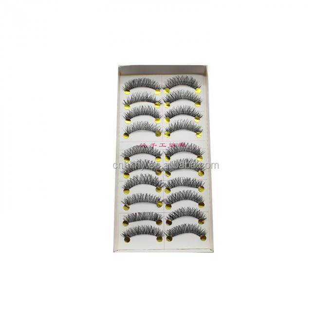 Taiwan Fibra False Ciglia Colla per Occhi Grandi M14 Nero Naturale QBEKA 10 coppie Donne 1