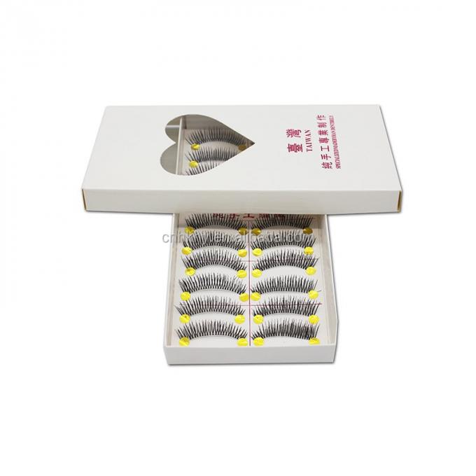Taiwan Fibra False Ciglia Colla per Occhi Grandi M14 Nero Naturale QBEKA 10 coppie Donne 4